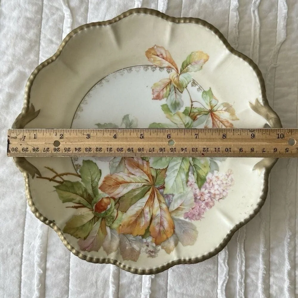 Cottage Germany Floral Plate Grandma Shabby Chic Tab Handled   10